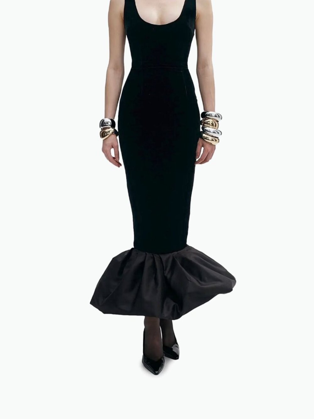 NWT The New Arrivals Ilkyaz Ozel Pualo Silk Trumpet-Hem Gown Black Size 2-4